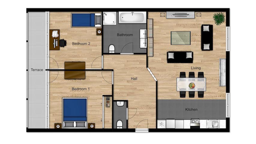 Furnished Interactive Floor Plan